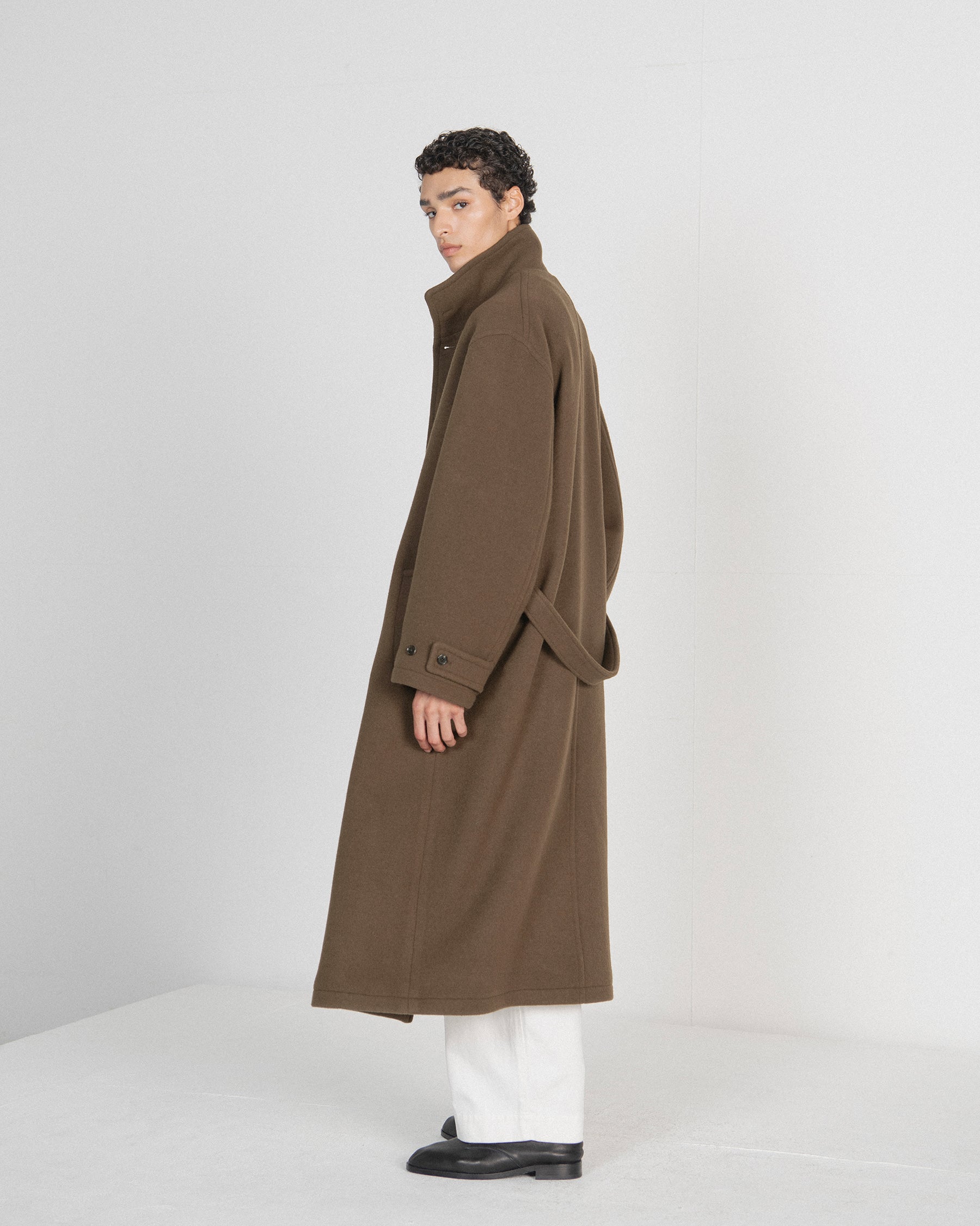 Brownyard - Pure Wool Stand Collar Coat (Brown) product image 2 | TRAB K-Fashion Australia