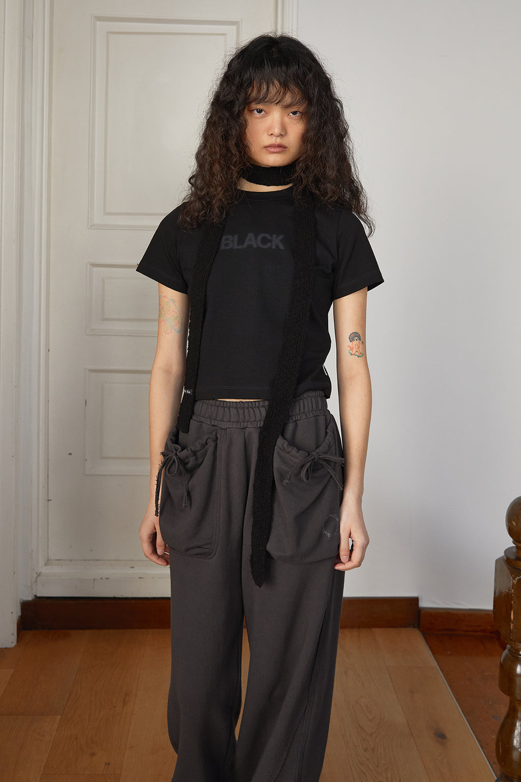 Matin Kim - Color Name Printing Top (Black) product image 11 | TRAB K-Fashion Australia