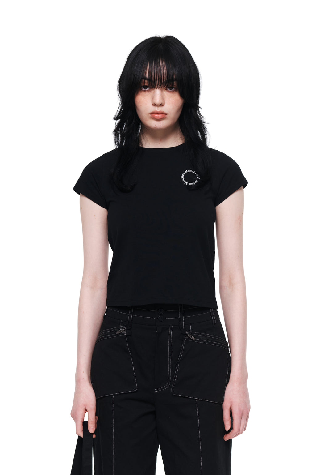Matin Kim - Circle Logo Crop Top (Black) product image 5 | TRAB K-Fashion Australia
