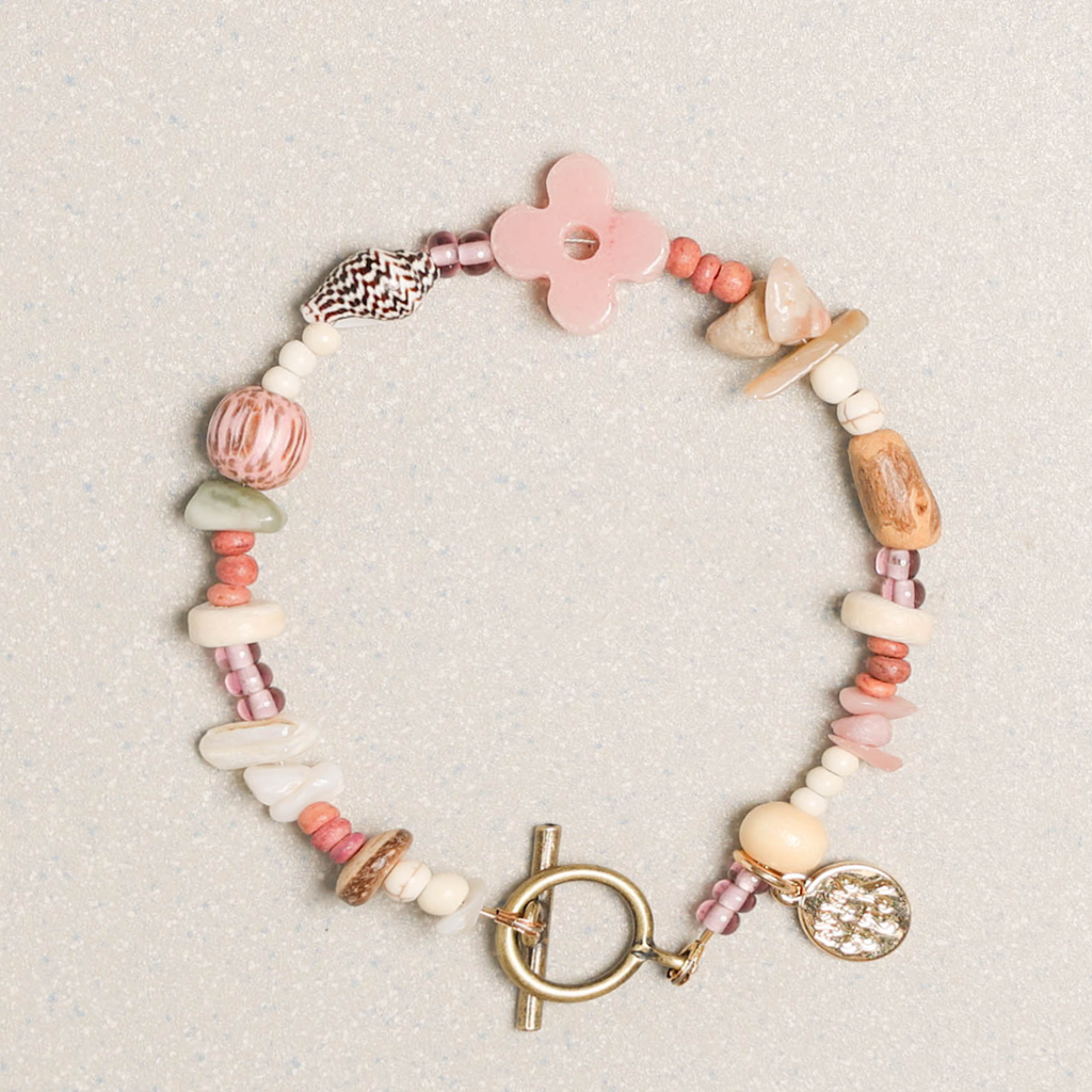 Towtow Archive - Clover Symbol Bracelet Angora (Pink) product image 1 | TRAB K-Fashion Australia
