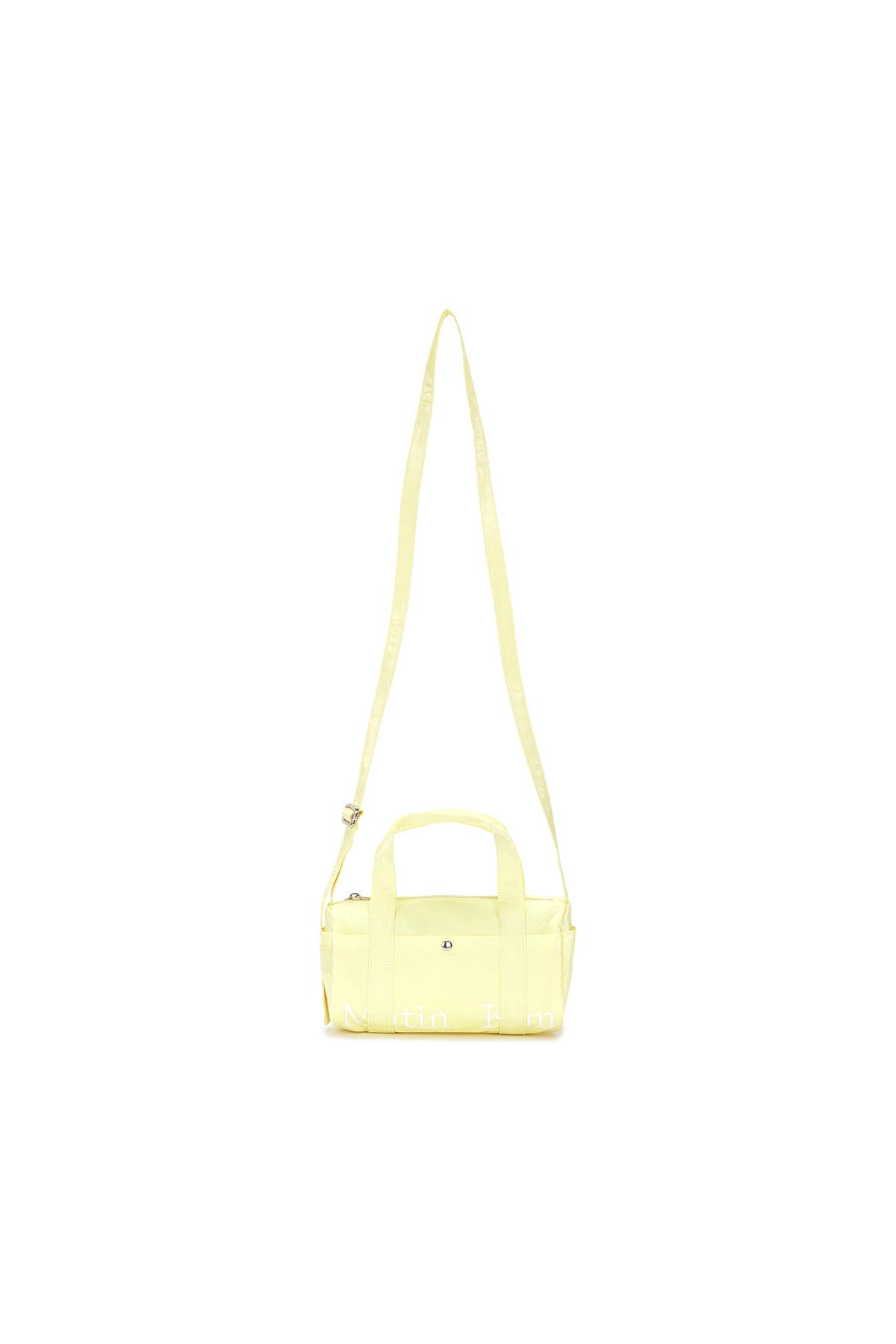 Matin Kim - Glossy Logo Sporty Mini Duffel Bag (Light Pink) product image 5 | TRAB K-Fashion Australia