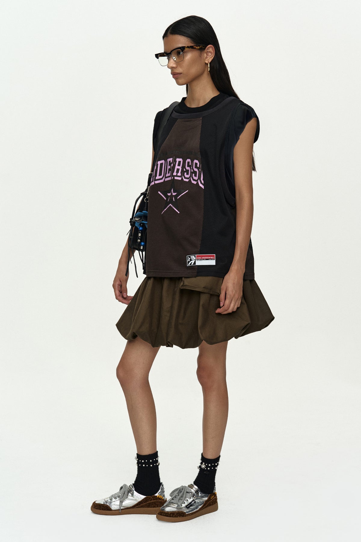 Andersson Bell - Basketball Jersey Layered Roll Up T-Shirt (Black/Brown) product image 2 | TRAB K-Fashion Australia