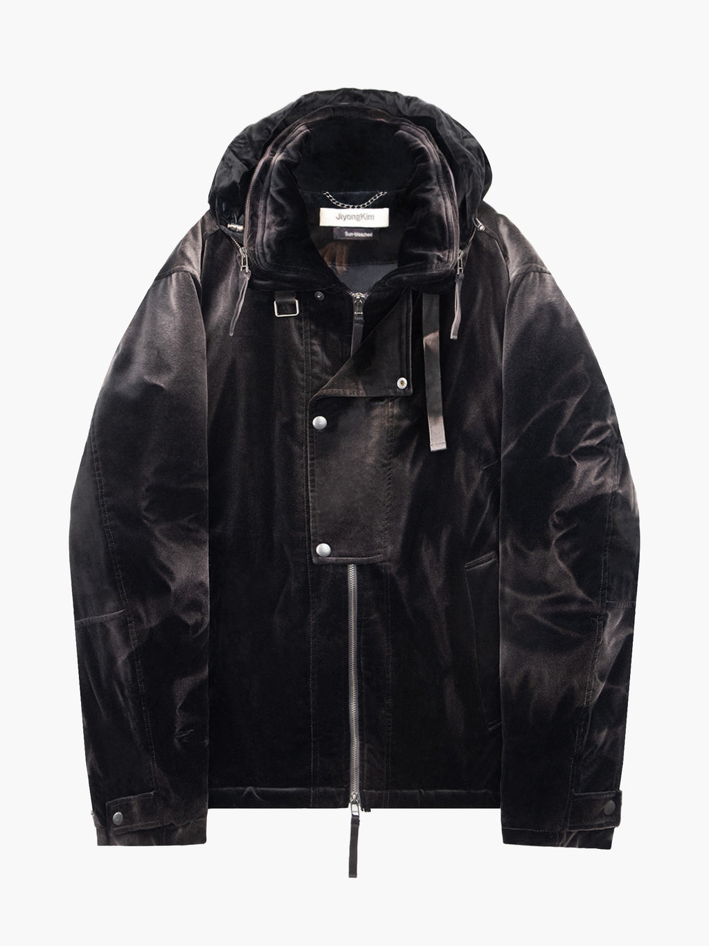 Jiyong Kim - Sun-Bleached Convertible Collar Jacket (Black) product image 11 | TRAB K-Fashion Australia