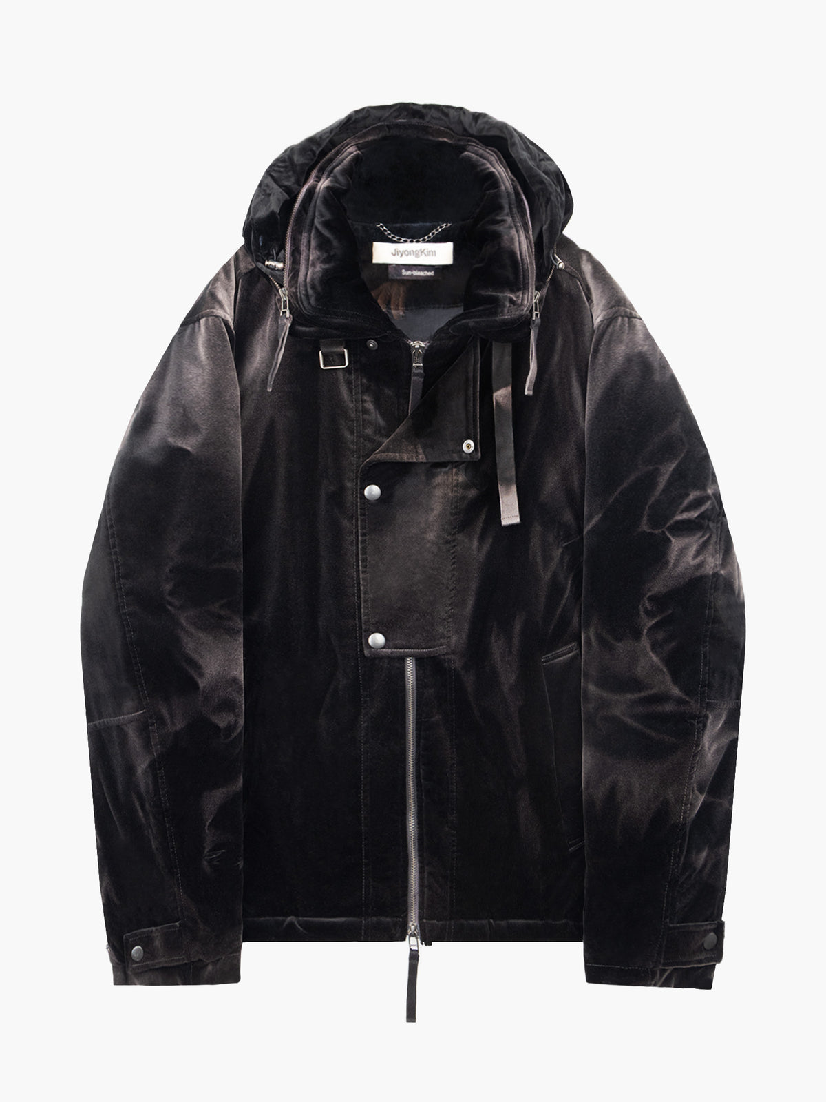 Jiyong Kim - Sun-Bleached Convertible Collar Jacket (Black) product image 11 | TRAB K-Fashion Australia