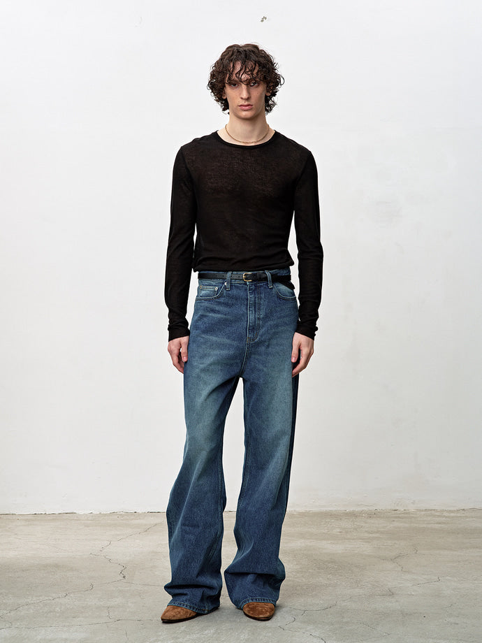 Tonywack - Wide-Leg Denim Jeans (Mid Blue) product image 4 | TRAB K-Fashion Australia