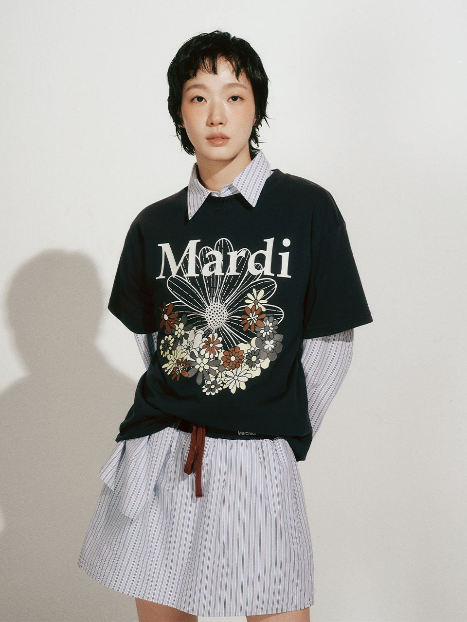Mardi Mercredi - Tshirt Flowermardi Jardin (Navy Ivory) product image 1 | TRAB K-Fashion Australia