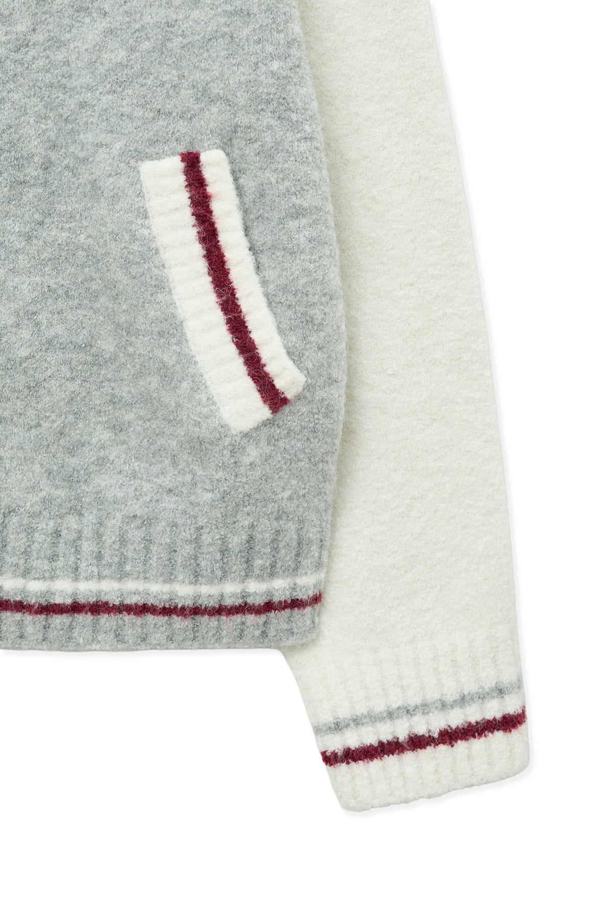 Matin Kim - High Neck Raglan Knit Zip Up (Ivory) product image 4 | TRAB K-Fashion Australia