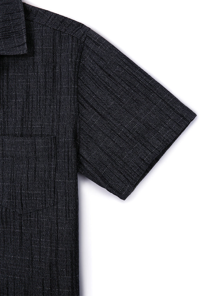Tonywack - Washed Slub Denim Half Sleeve Shirt (Faded Black) product image 9 | TRAB K-Fashion Australia