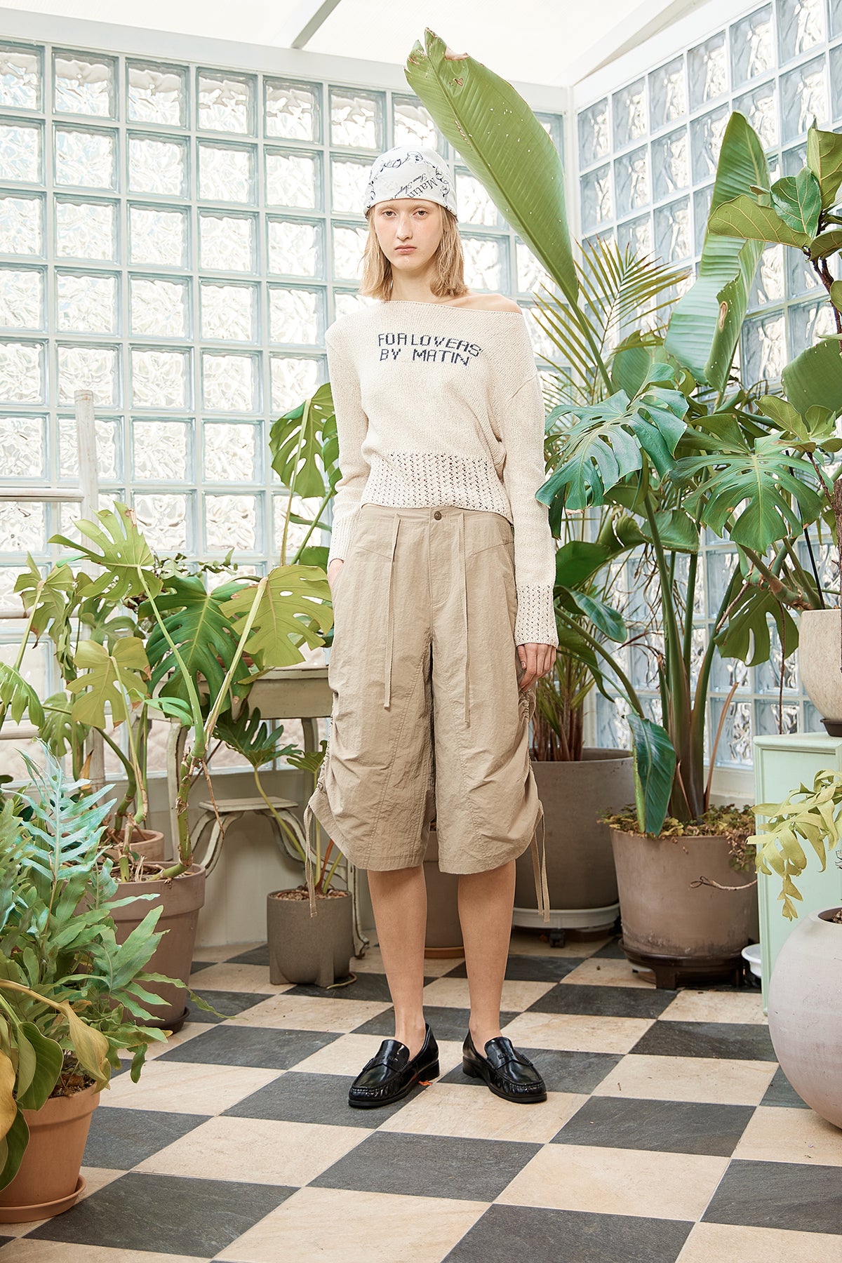 Matin Kim - Nylon String Half Pants (Beige) product image 11 | TRAB K-Fashion Australia