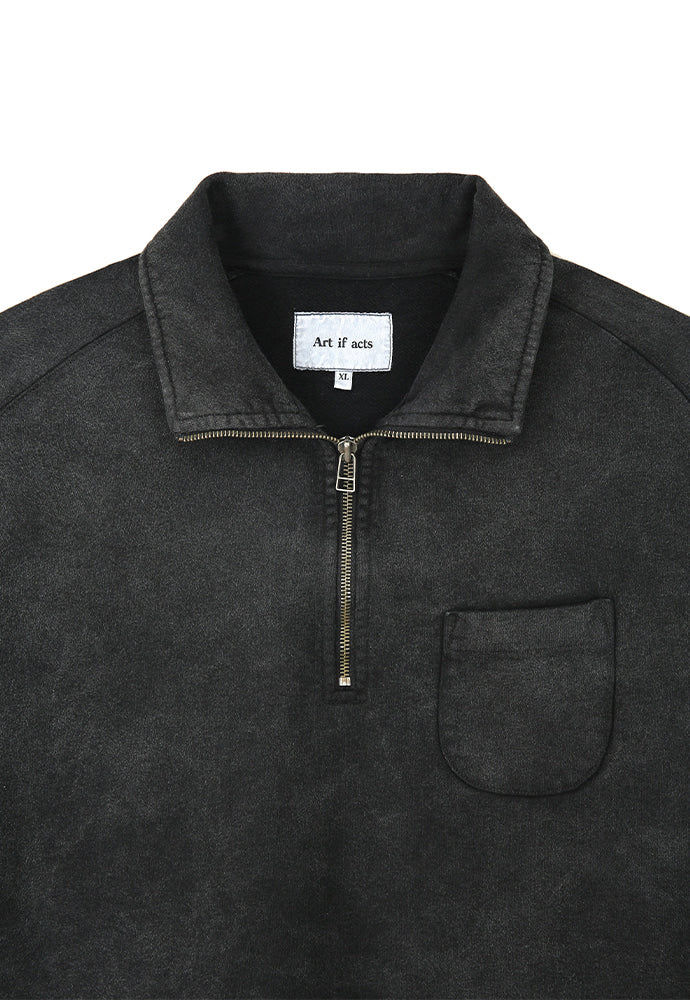 Art if acts - Garment Dyed Half Zipup Sweat (Faded Charcoal) product image 9 | TRAB K-Fashion Australia