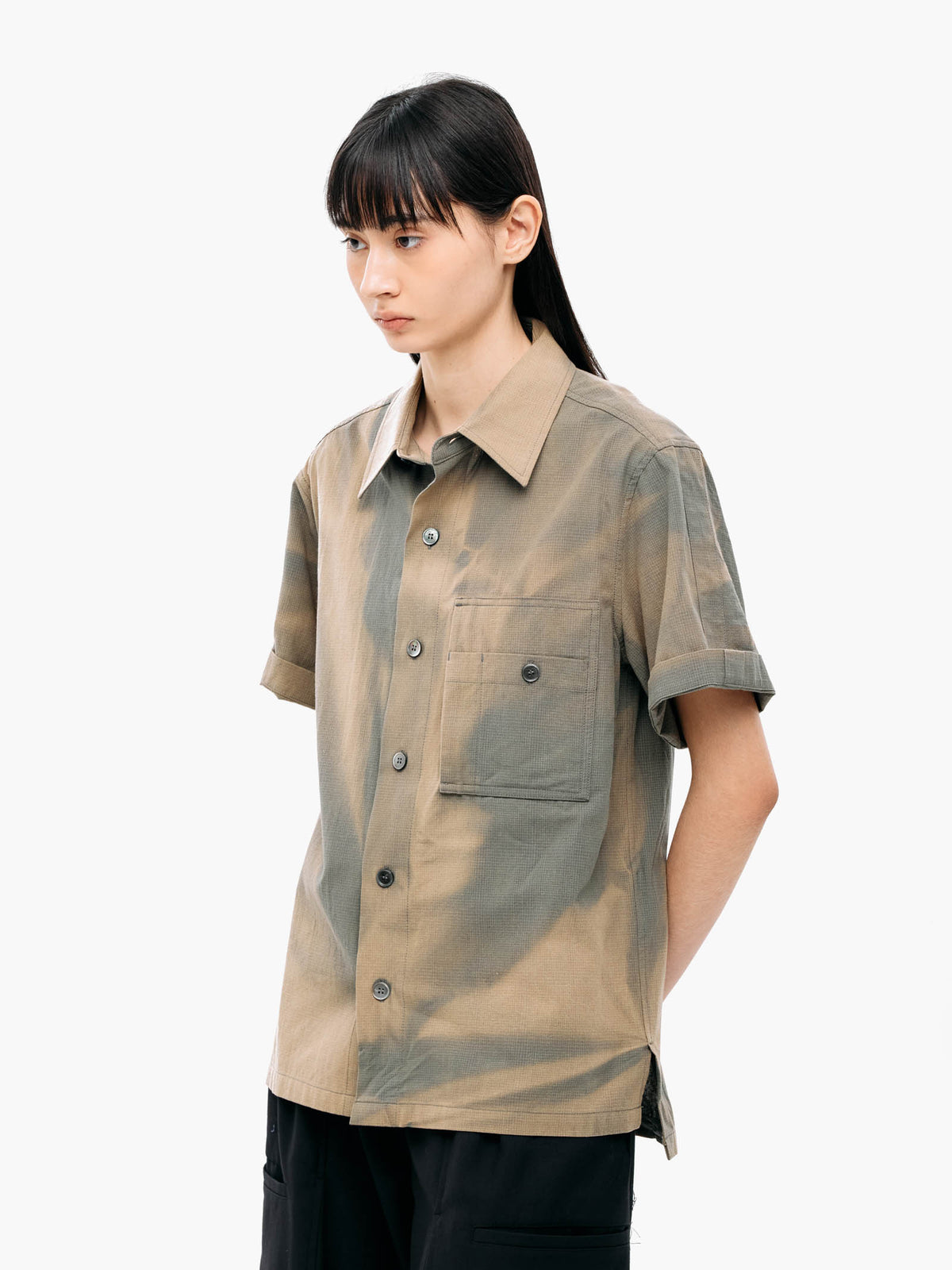 Jiyong Kim - Sun-Bleached Work Shirt (Khaki) product image 4 | TRAB K-Fashion Australia