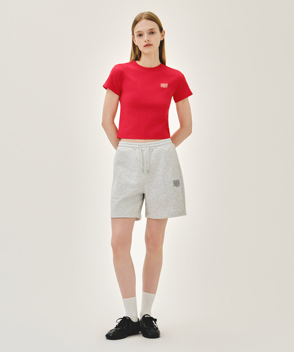 Marithe & Francois Girbaud - Antique Classic Logo Slim Crop Tee (Red) product image 5 | TRAB K-Fashion Australia