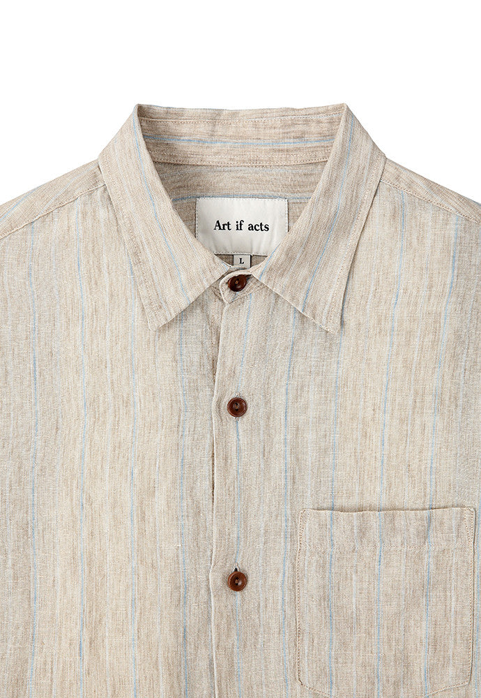 Art if acts - Linen Stripe Pocket Shirt (Beige) product image 8 | TRAB K-Fashion Australia