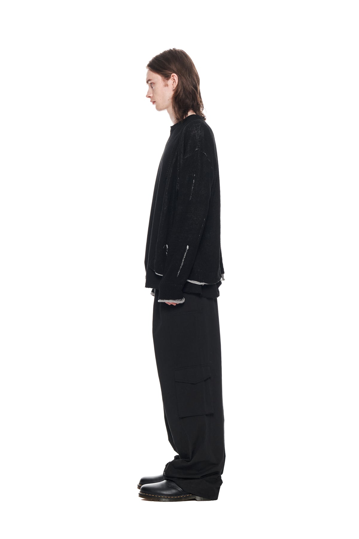 Matin Kim - Layered Damage Cardigan (Black) product image 6 | TRAB K-Fashion Australia