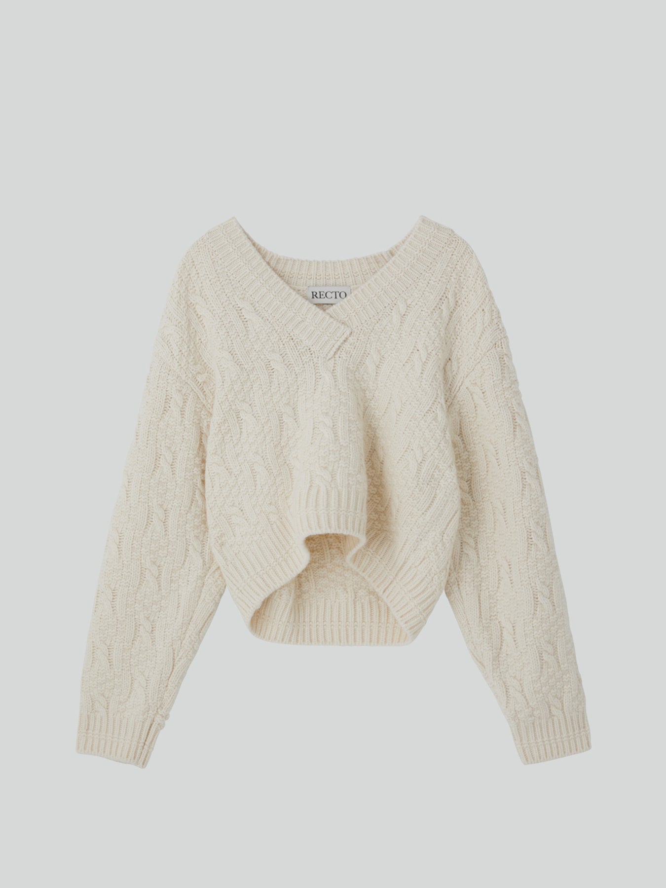 Recto - Fringe Muffler Knit Top (Cream) product image 8 | TRAB K-Fashion Australia