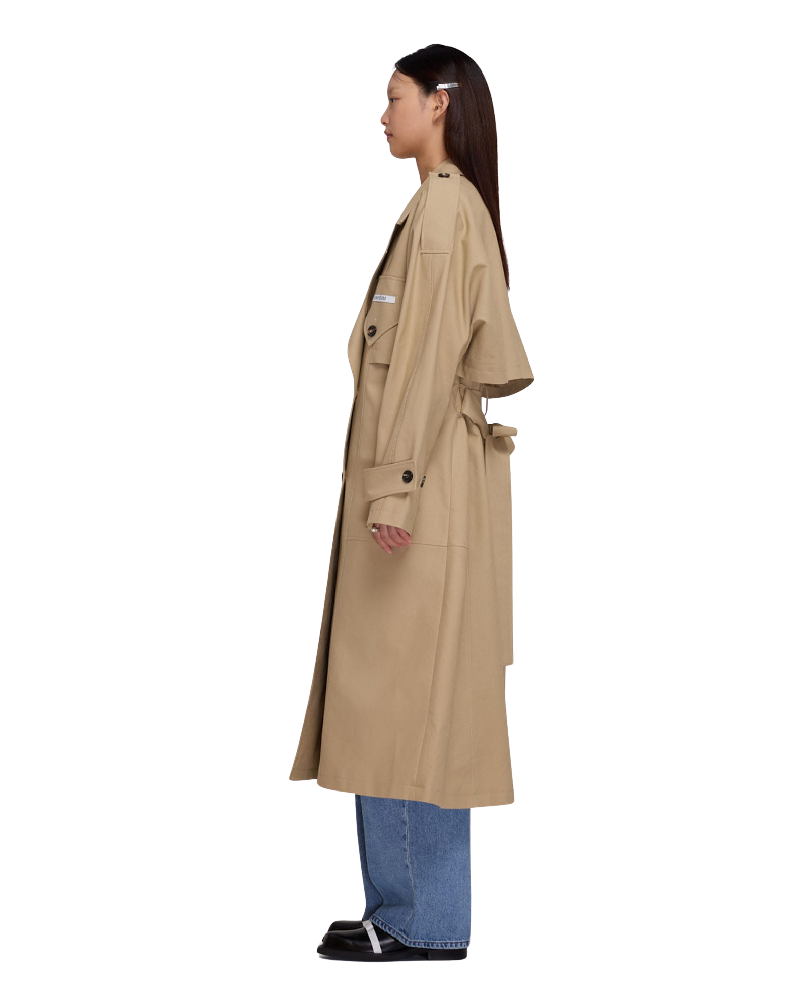 Kimhe Kim - One Pocket Oversized Trench Coat (Beige) product image 3 | TRAB K-Fashion Australia