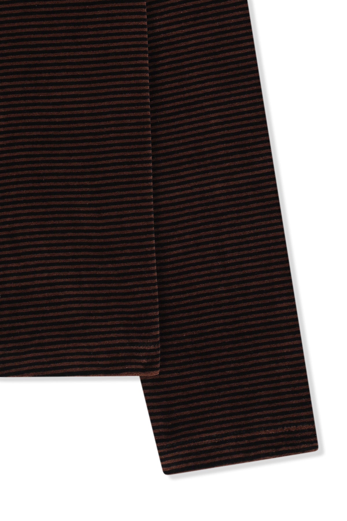 Matin Kim - [Pre-Order – Ships October 8] Striped Velour Zip Up (Brown) product image 4 | TRAB K-Fashion Australia