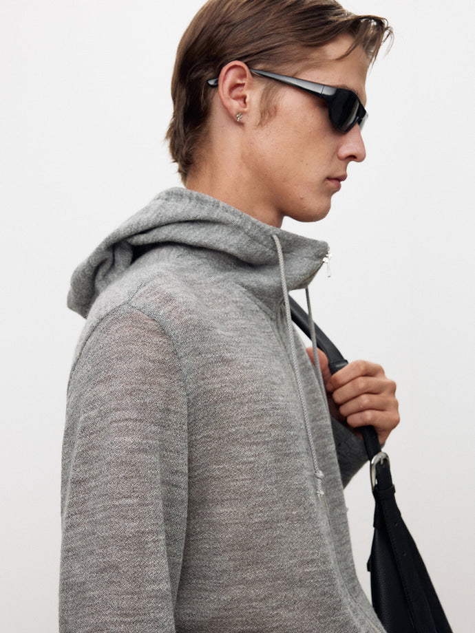 Tonywack - Light Wool Hooded Zip Jacket (Melange Grey) product image 7 | TRAB K-Fashion Australia