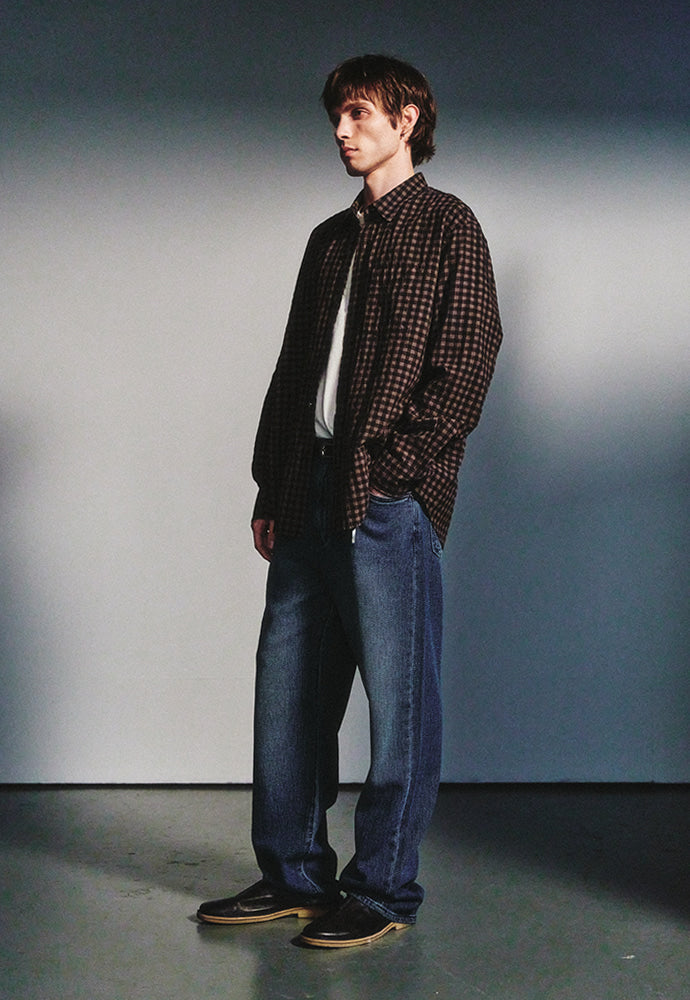 Art if acts - Gingham Check Oxford Shirt (Vintage Wood) product image 2 | TRAB K-Fashion Australia