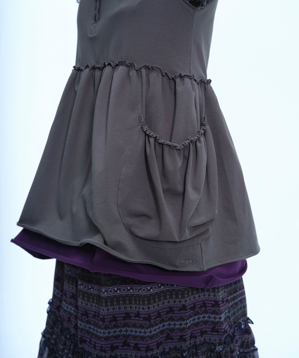 Coyseio - Shirring Pocket Sleeveless (Charcoal) product image 7 | TRAB K-Fashion Australia