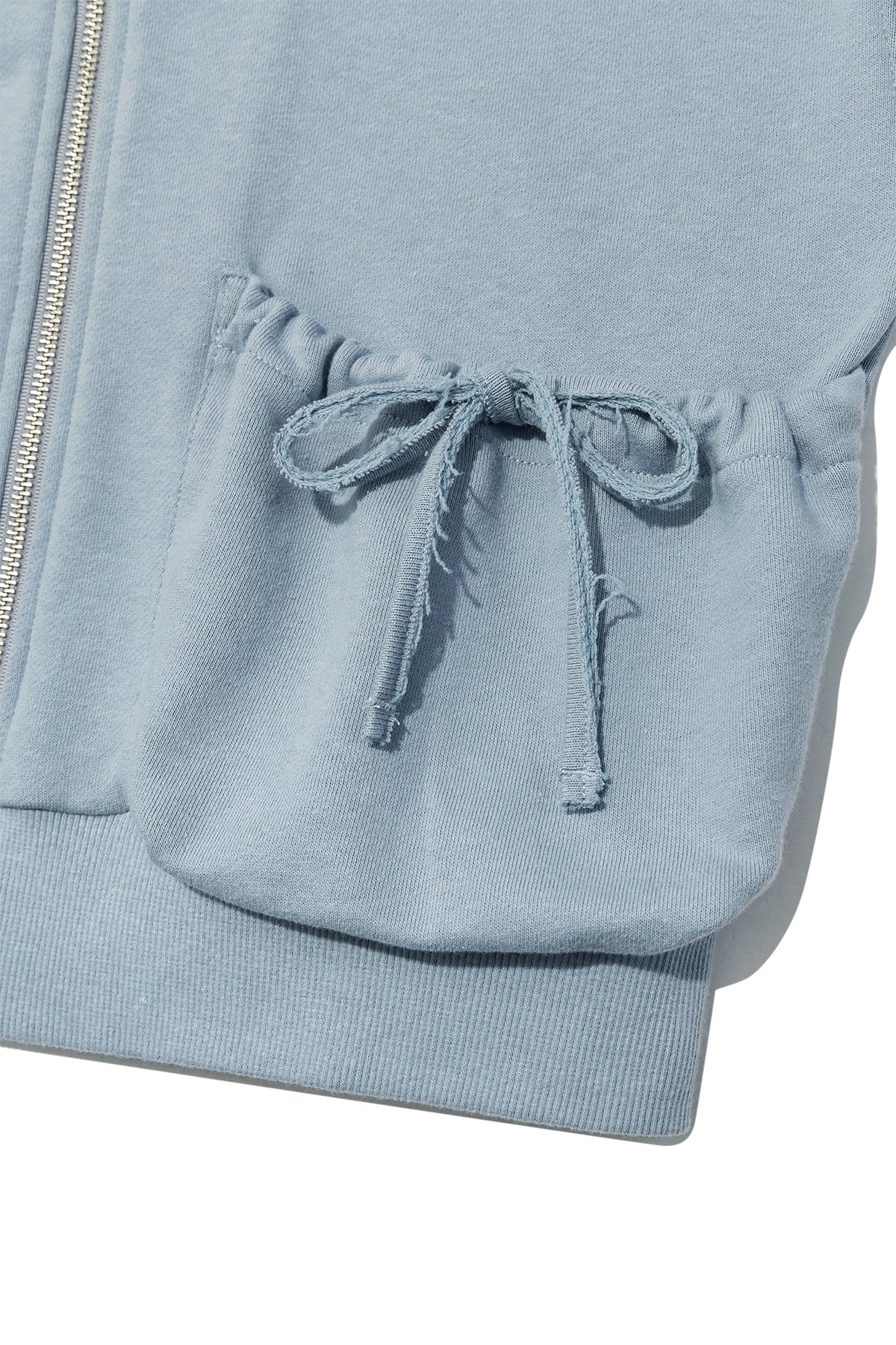 Matin Kim - Volume Pocket Crop Hoody Zip Up (Light Blue) product image 6 | TRAB K-Fashion Australia