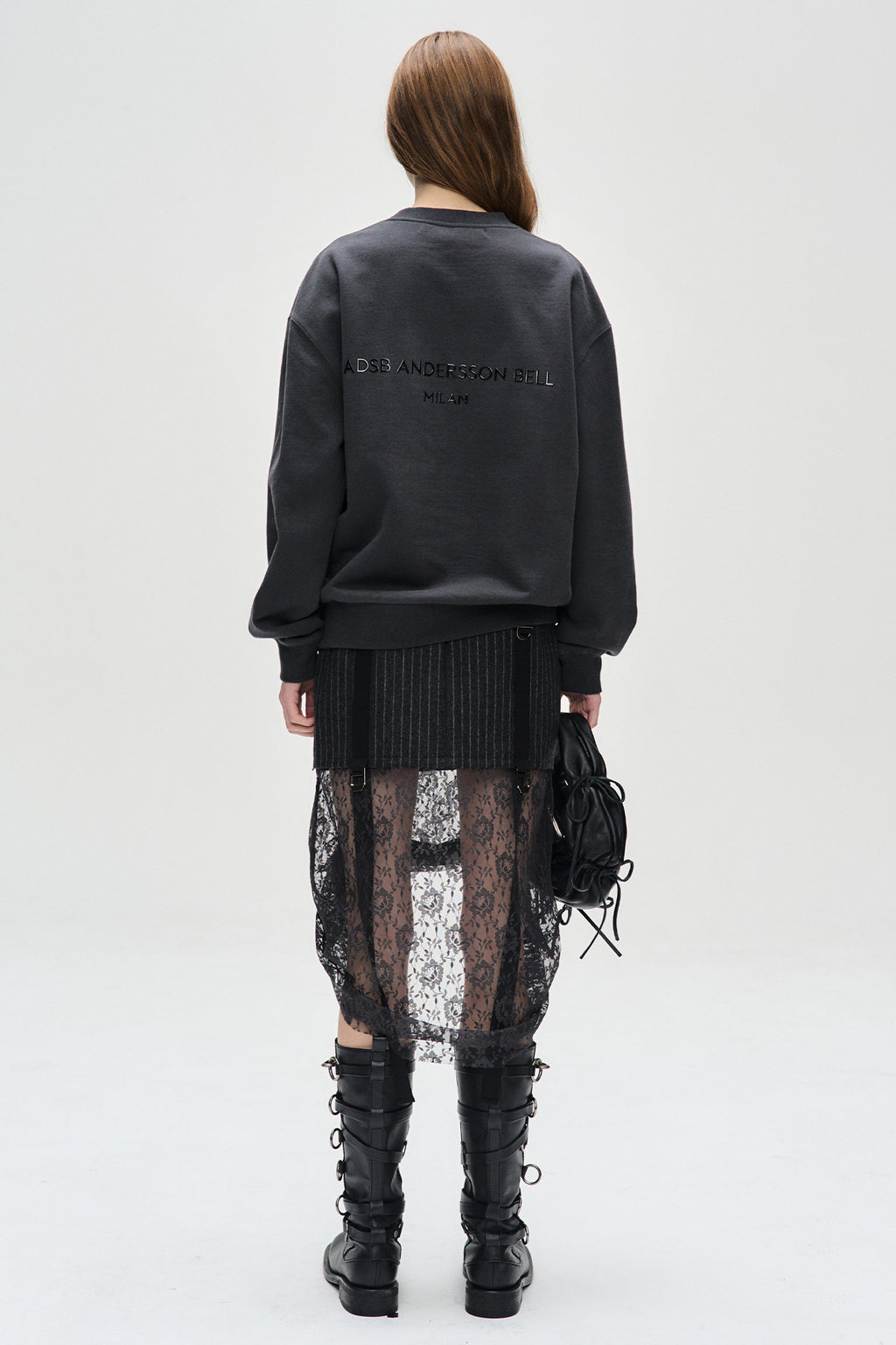 Andersson Bell - Unisex Stool Patch Logo Sweatshirts (Charcoal) product image 2 | TRAB K-Fashion Australia