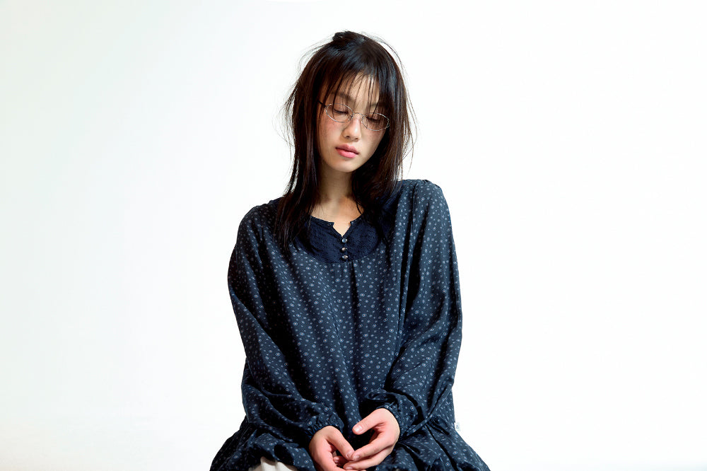 Coyseio - Dudu Puff Blouse (Navy) product image 8 | TRAB K-Fashion Australia