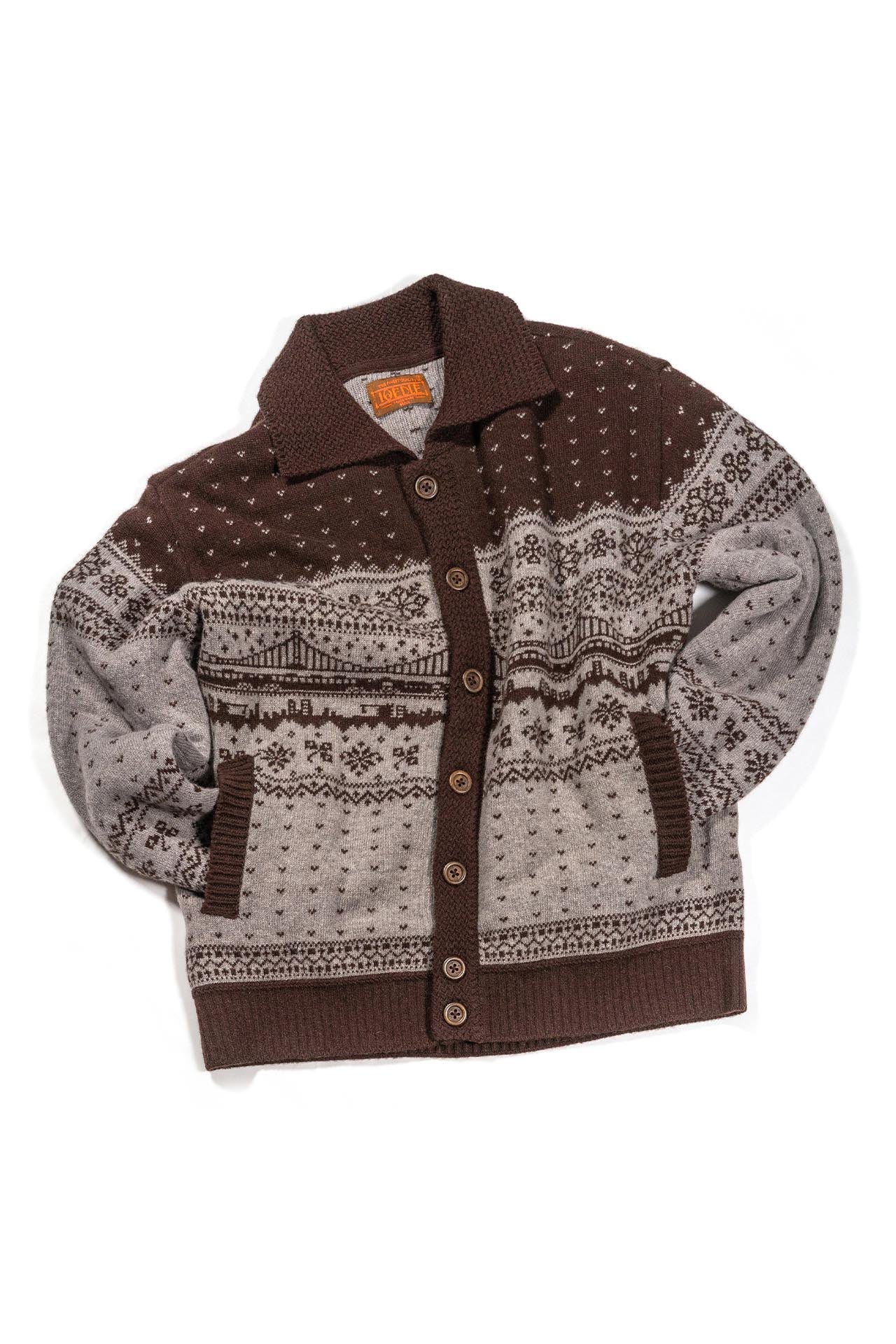 Ioedle - City Bound Wool Collar Knit Cardigan (Brown) product image 1 | TRAB K-Fashion Australia