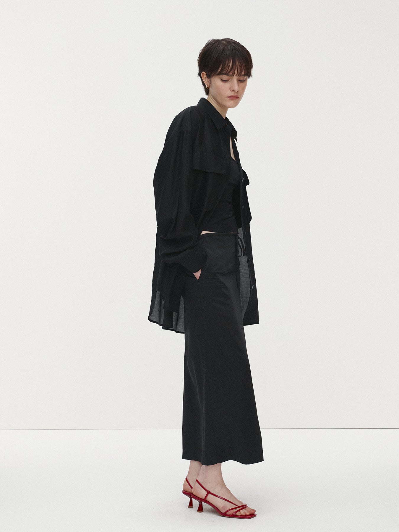 Tonywack - Tencel Oversized Shirt (Black) product image 2 | TRAB K-Fashion Australia