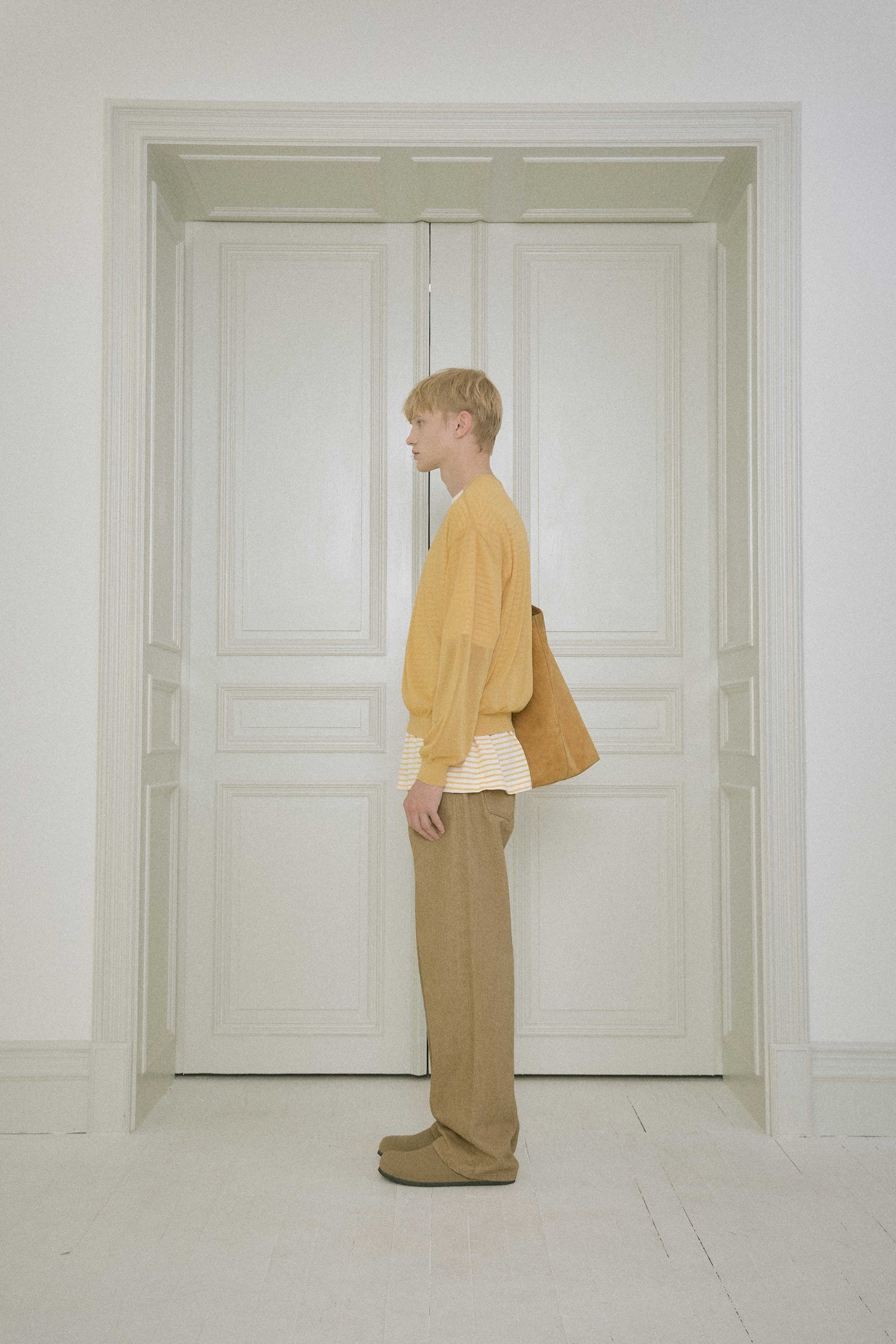 Stu - Straight Selvedge Denim Pants (Beige) product image 3 | TRAB K-Fashion Australia