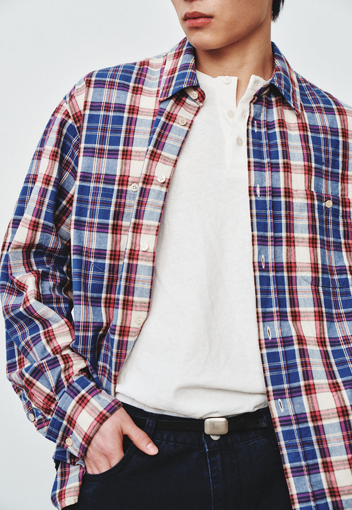 Art if acts - Two Pocket Check Shirt (Blue/Pink) product image 7 | TRAB K-Fashion Australia