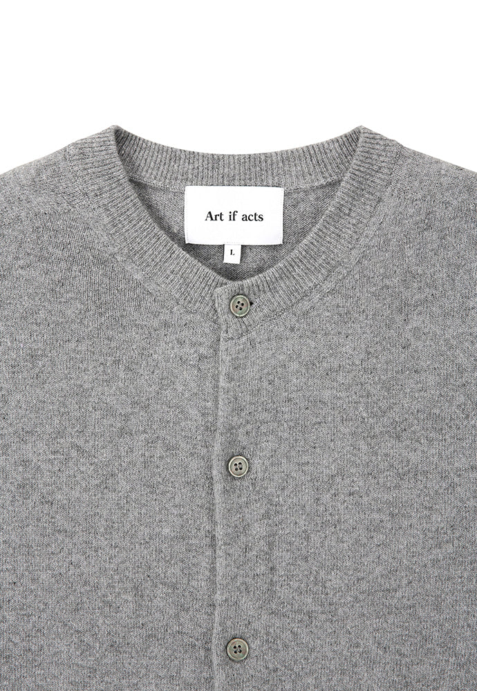 Art if acts - Wholegarment Round Neck Cardigan (Steel Grey) product image 7 | TRAB K-Fashion Australia