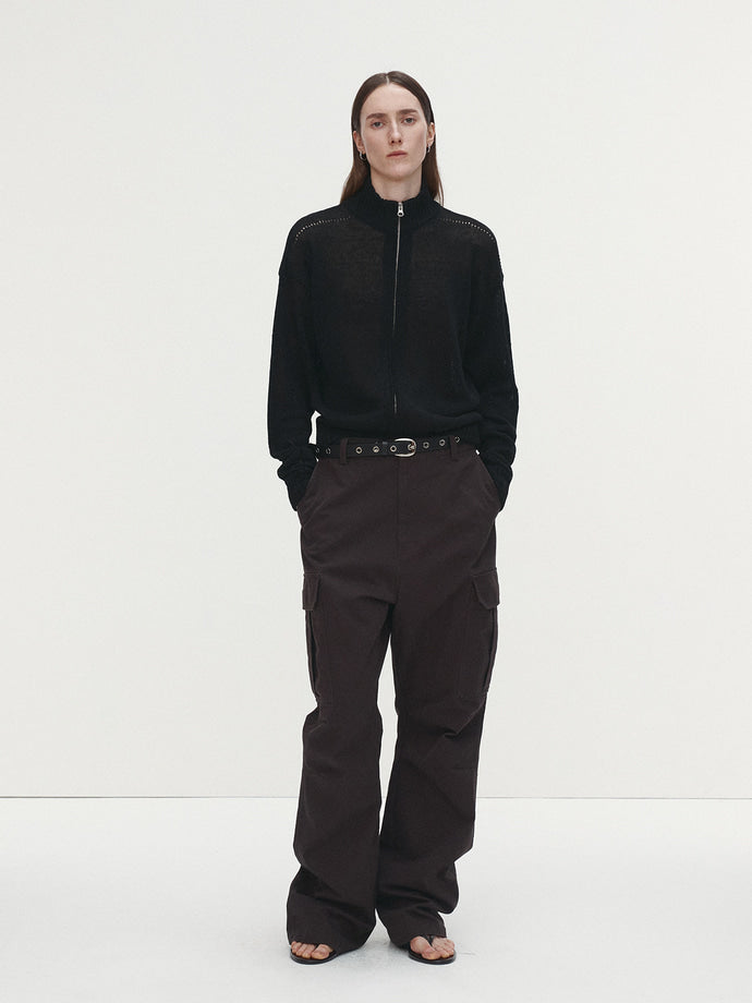 Tonywack - Washed Cotton Loose Flared Cargo Pants (Ebony) product image 1 | TRAB K-Fashion Australia