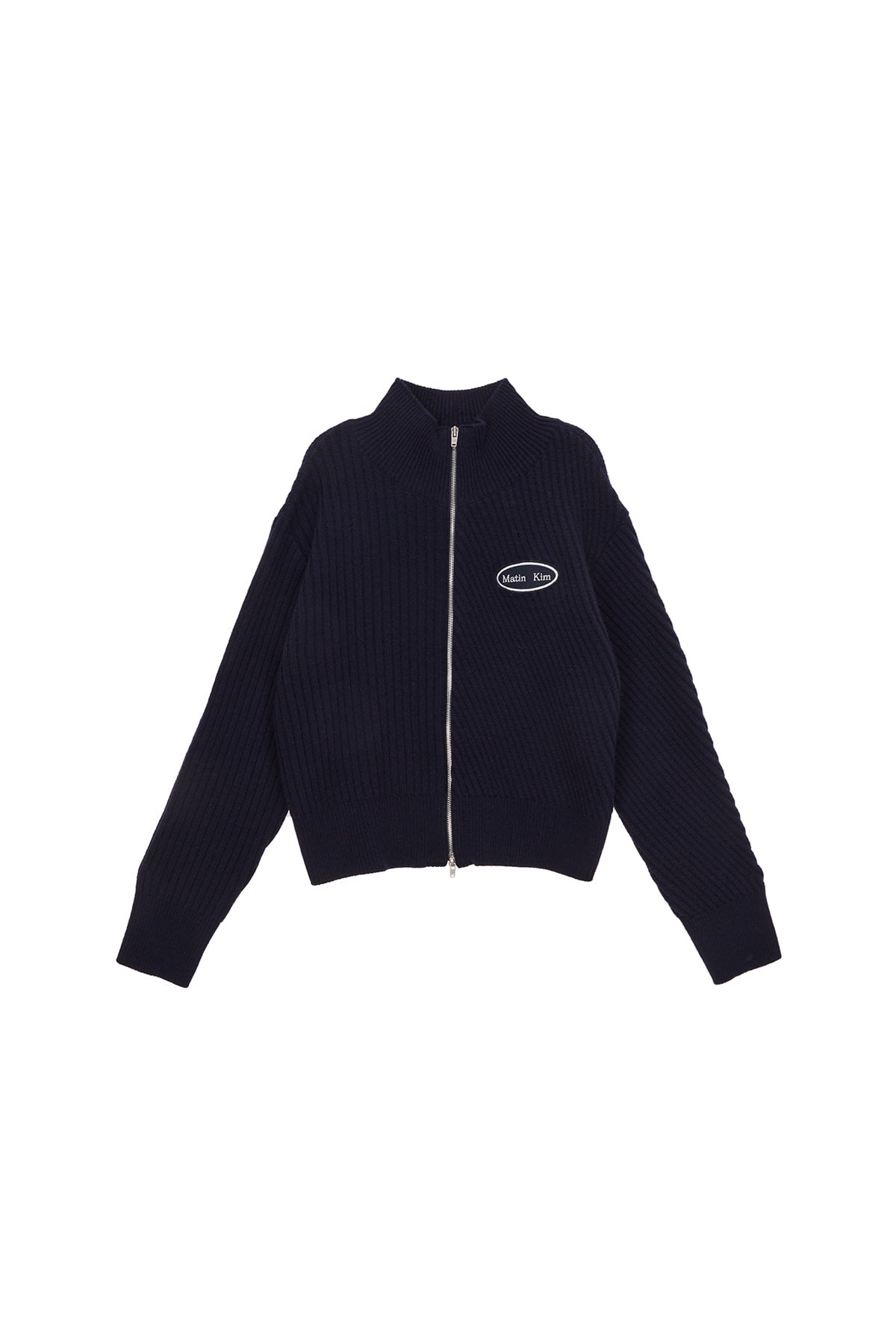 Matin Kim - High Neck Zip Cardigan (Navy) product image 1 | TRAB K-Fashion Australia