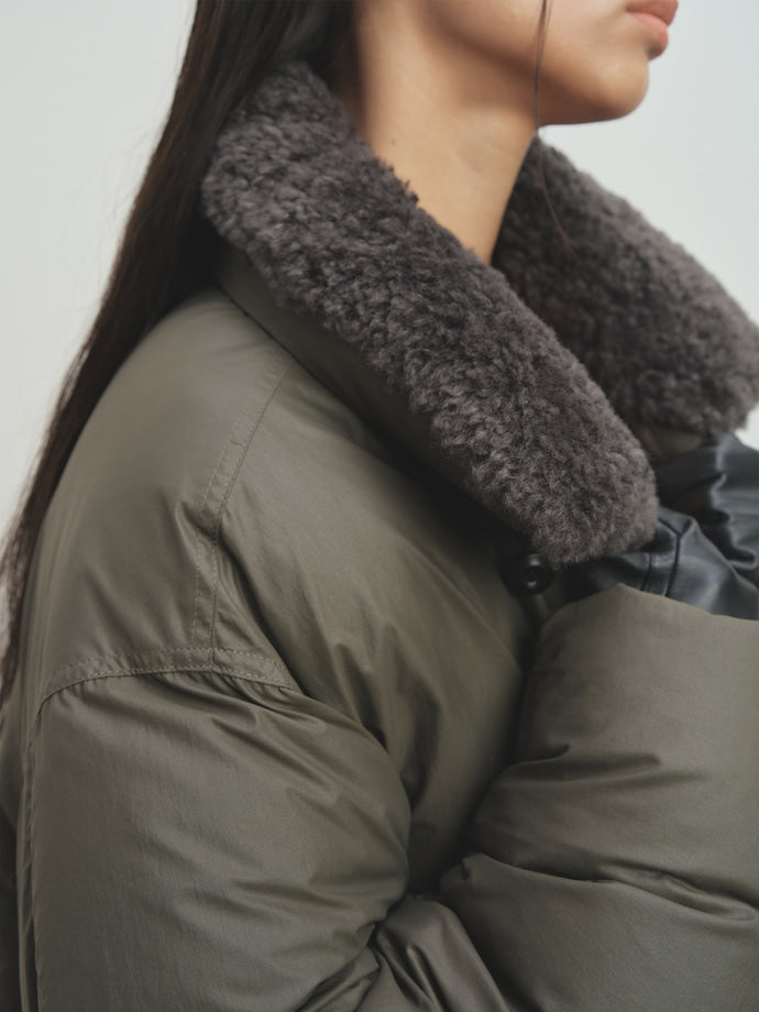 Tonywack - Shearling Collar Puffer Blouson (Olive) product image 8 | TRAB K-Fashion Australia