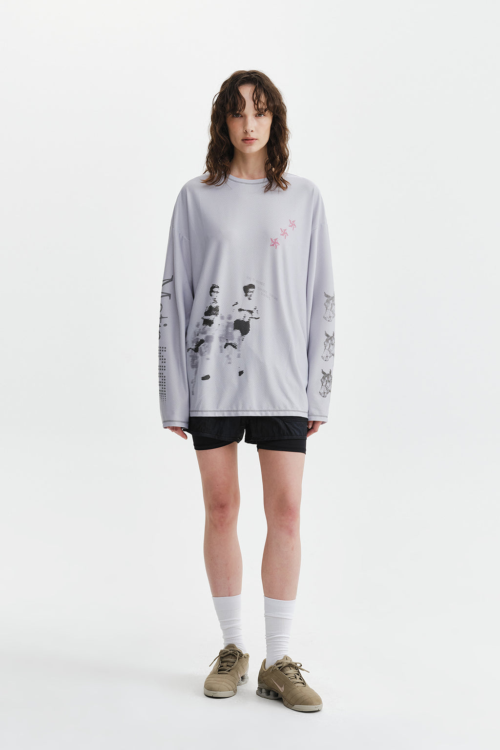 Matin Kim - Matin Pace Graffiti Covered Top (Grey) product image 9 | TRAB K-Fashion Australia