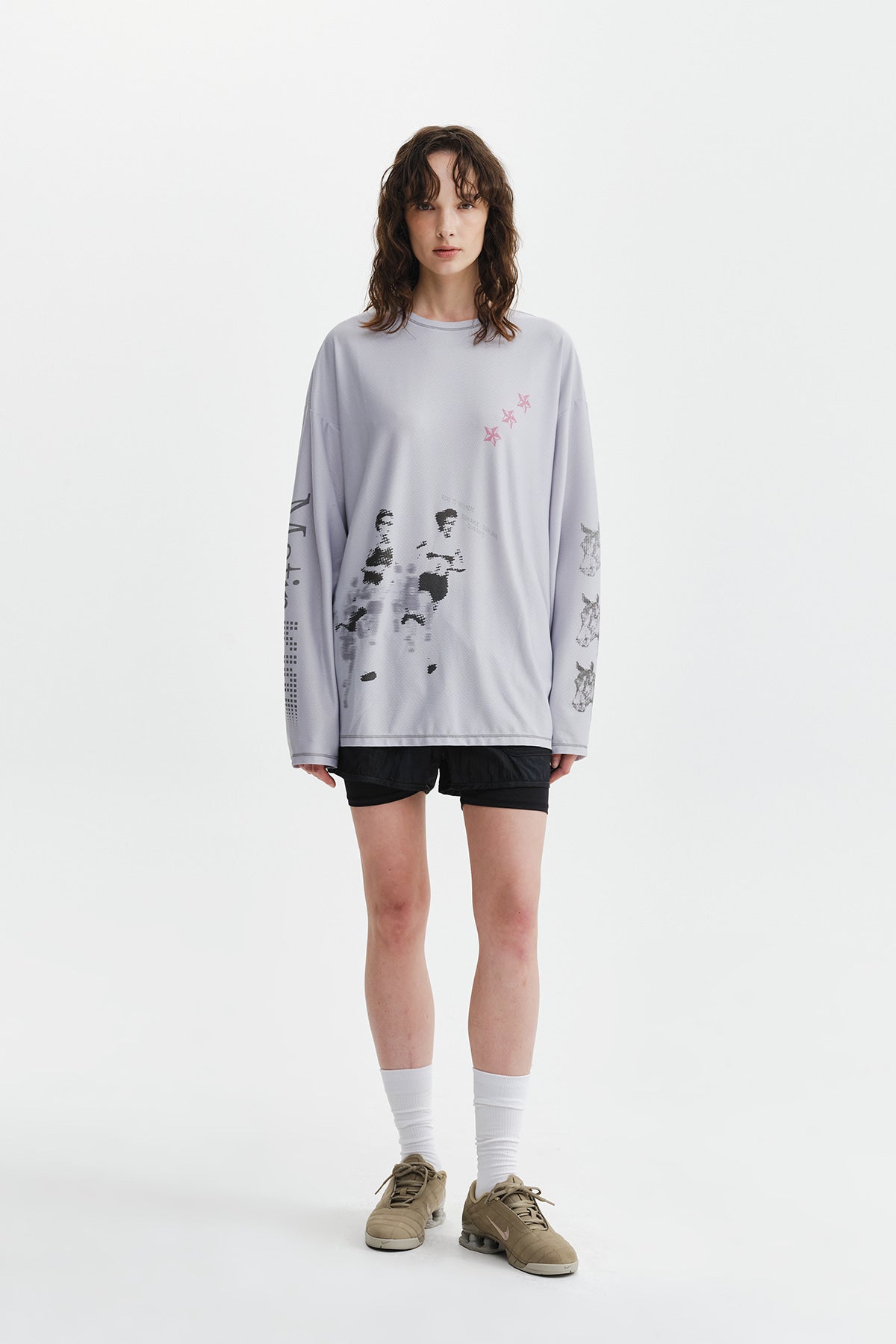 Matin Kim - Matin Pace Graffiti Covered Top (Grey) product image 9 | TRAB K-Fashion Australia