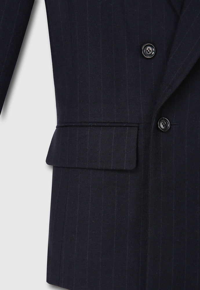 Tonywack - Virgin Wool Oversized Double-Breasted Jacket (Navy Pinstripe) product image 13 | TRAB K-Fashion Australia