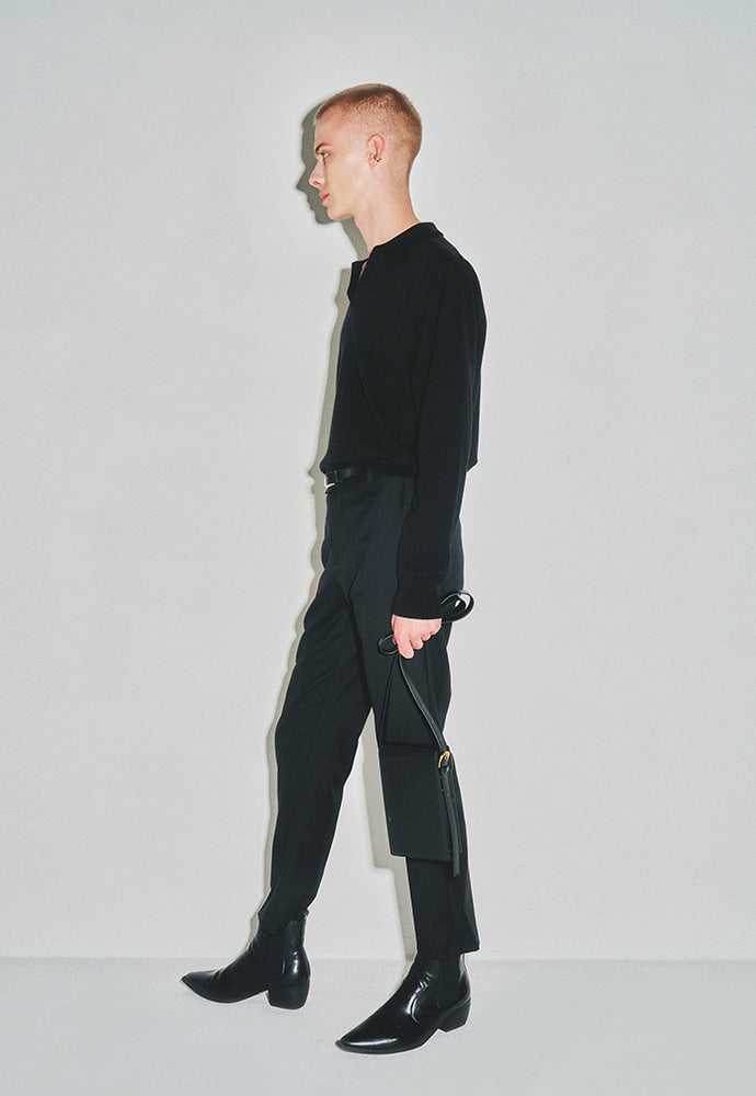 Tonywack - High Count Whole Garment Saddle Neck Knit (Black) product image 2 | TRAB K-Fashion Australia