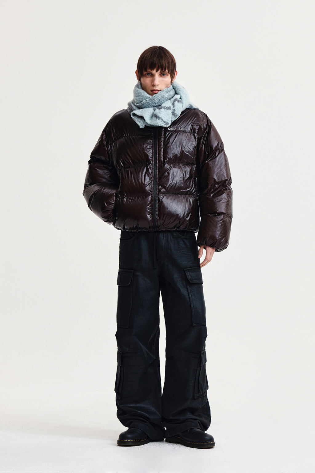 Matin Kim - Small Logo Volume Down Jumper (Dark Brown) product image 8 | TRAB K-Fashion Australia