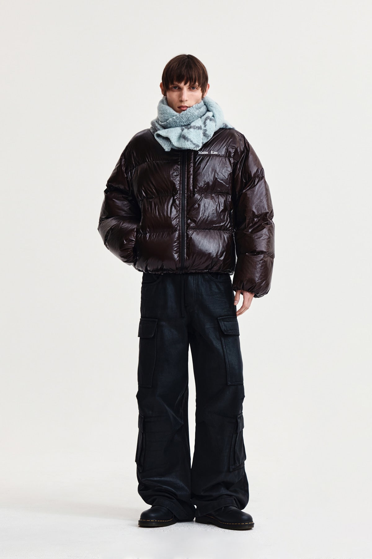 Matin Kim - Small Logo Volume Down Jumper (Dark Brown) product image 8 | TRAB K-Fashion Australia