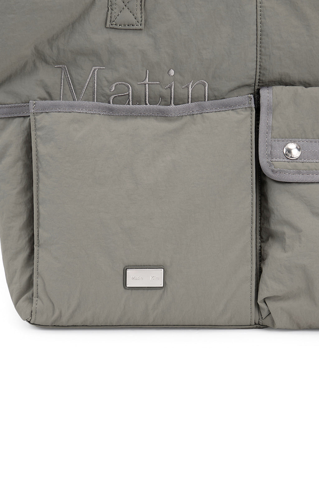 Matin Kim - Pocket Utility Nylon Big Shoulder Bag (Khaki) product image 3 | TRAB K-Fashion Australia