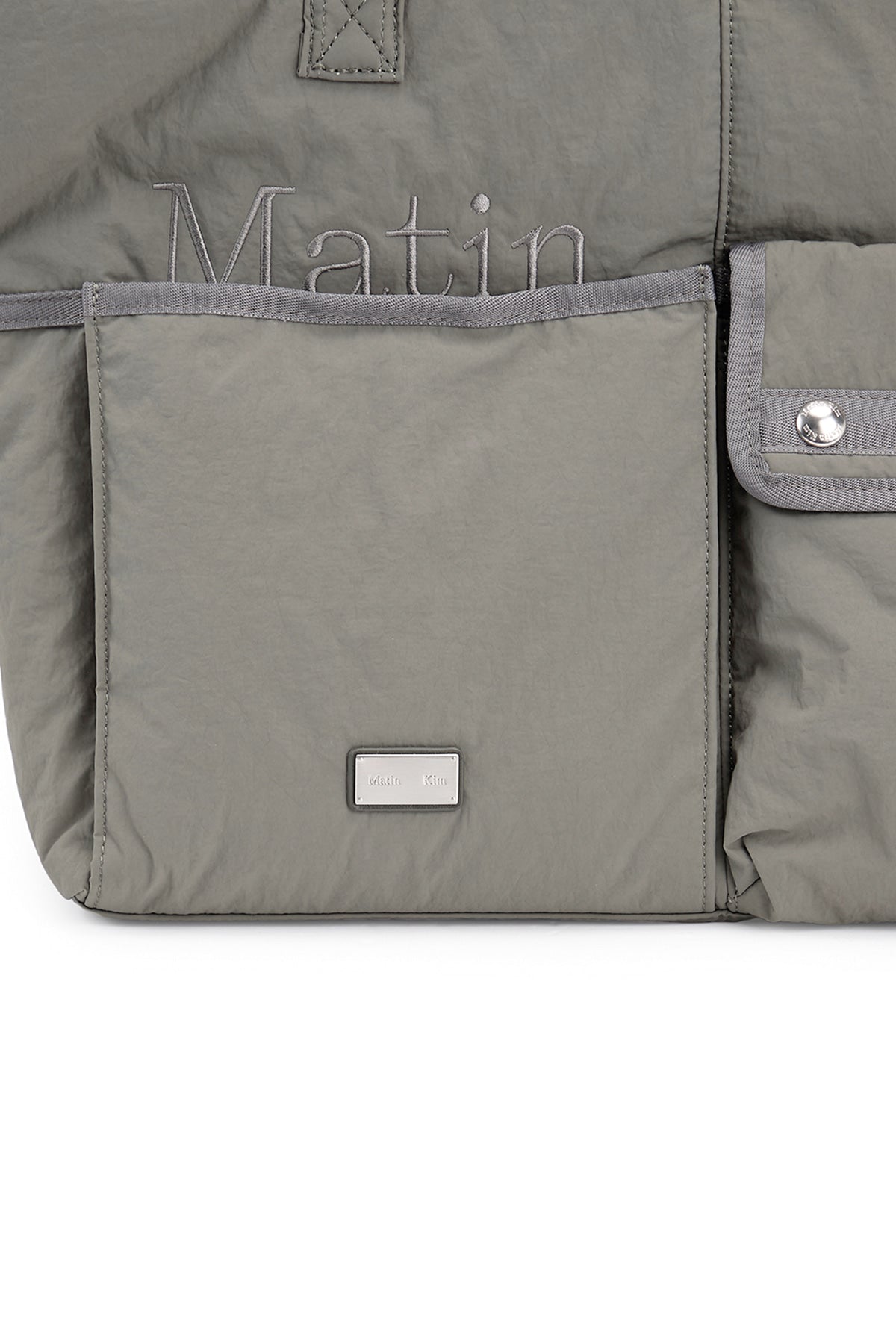 Matin Kim - Pocket Utility Nylon Big Shoulder Bag (Khaki) product image 3 | TRAB K-Fashion Australia