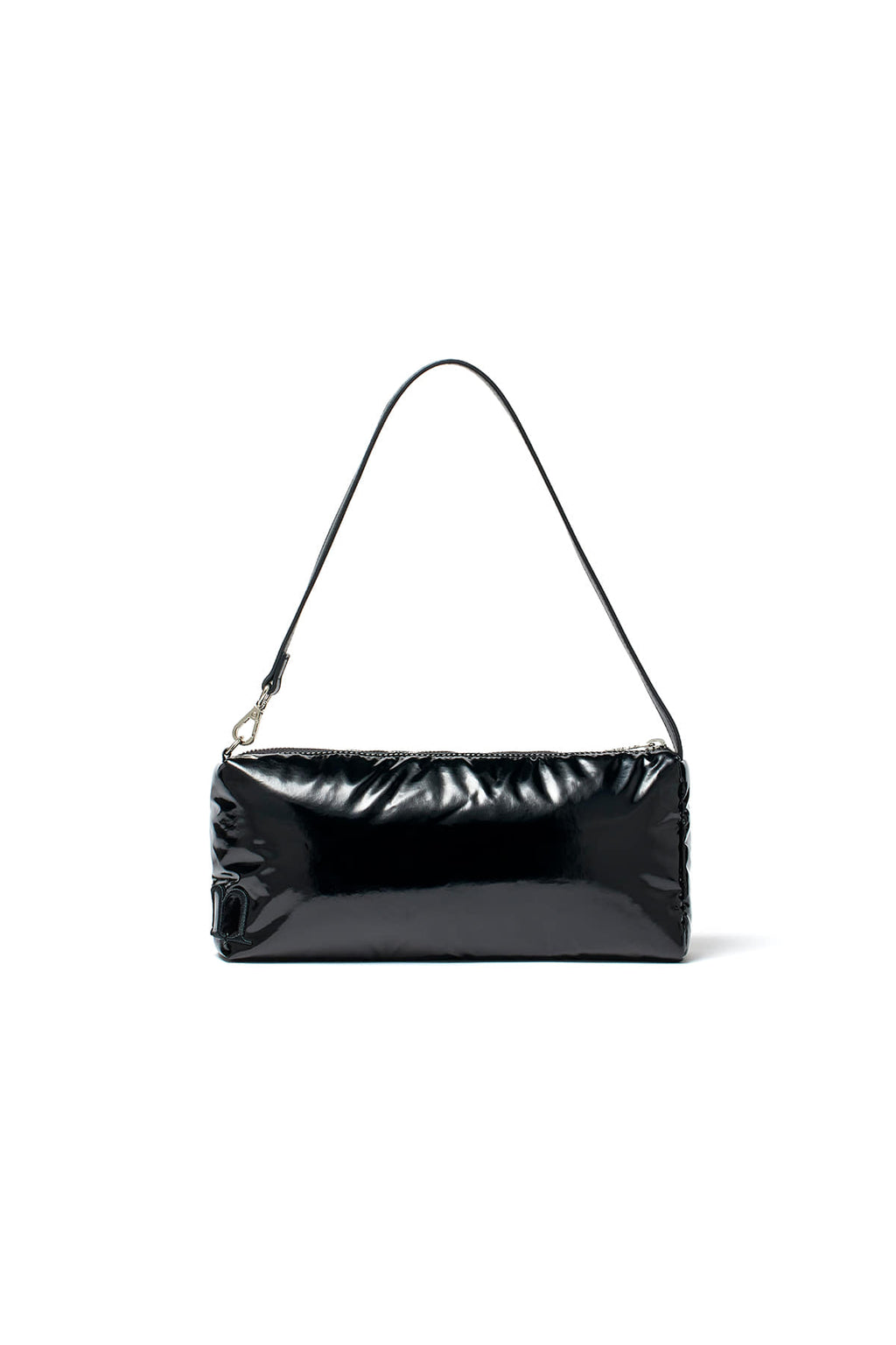 Matin Kim - Glossy Logo Stitch Mini Shoulder Bag (Black) product image 4 | TRAB K-Fashion Australia