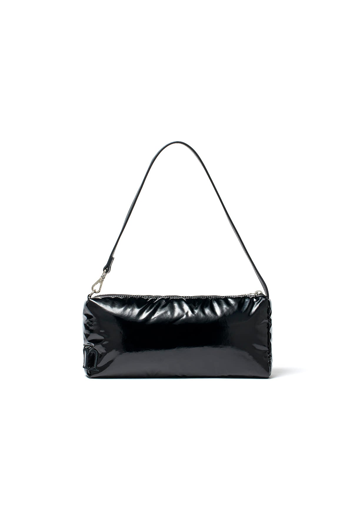 Matin Kim - Glossy Logo Stitch Mini Shoulder Bag (Black) product image 4 | TRAB K-Fashion Australia