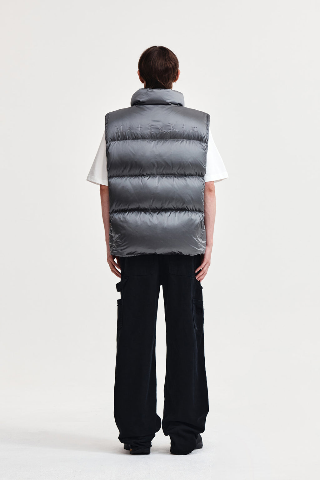 Matin Kim - Unbalance Quilted Down Vest (Grey) product image 7 | TRAB K-Fashion Australia