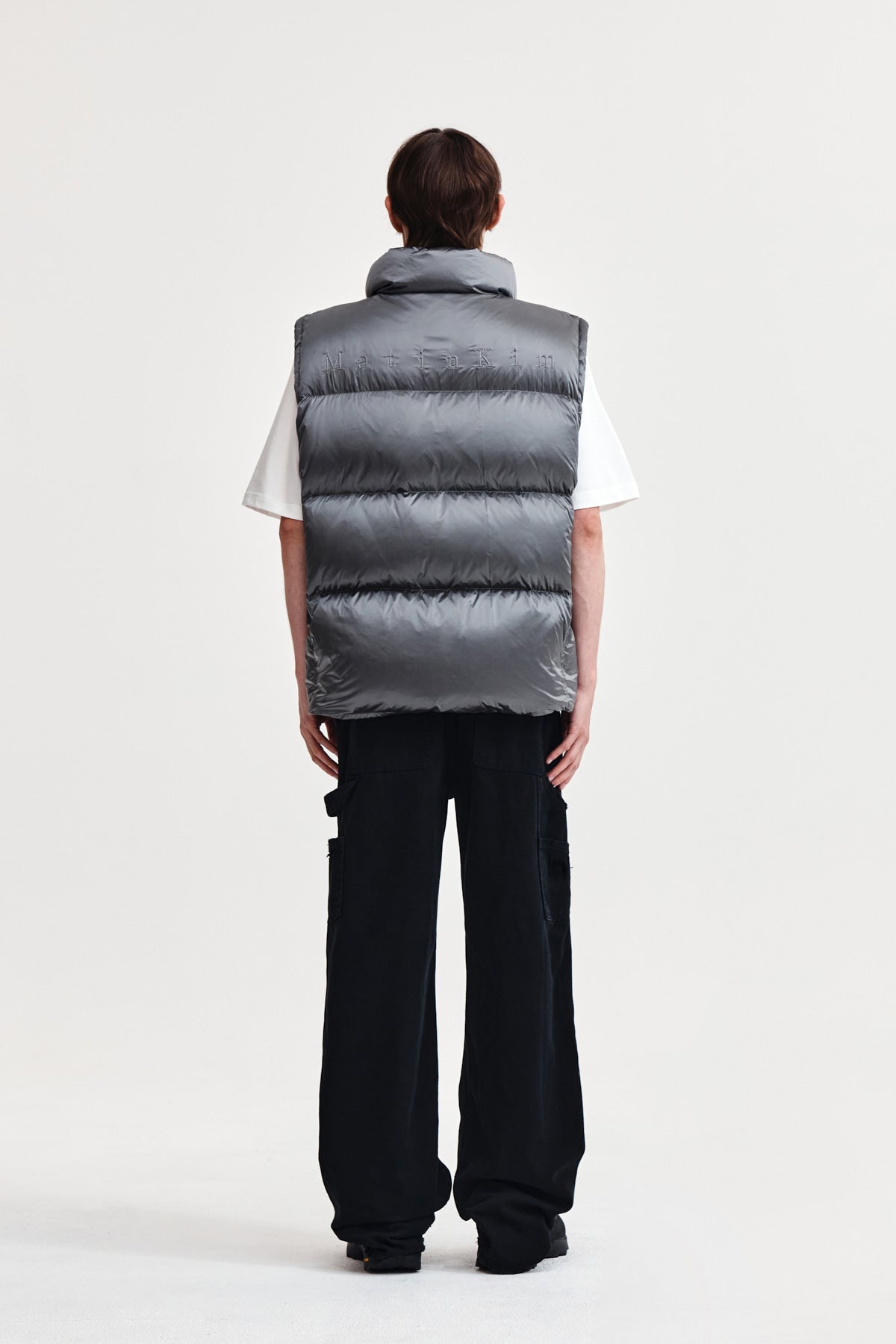 Matin Kim - Unbalance Quilted Down Vest (Grey) product image 7 | TRAB K-Fashion Australia