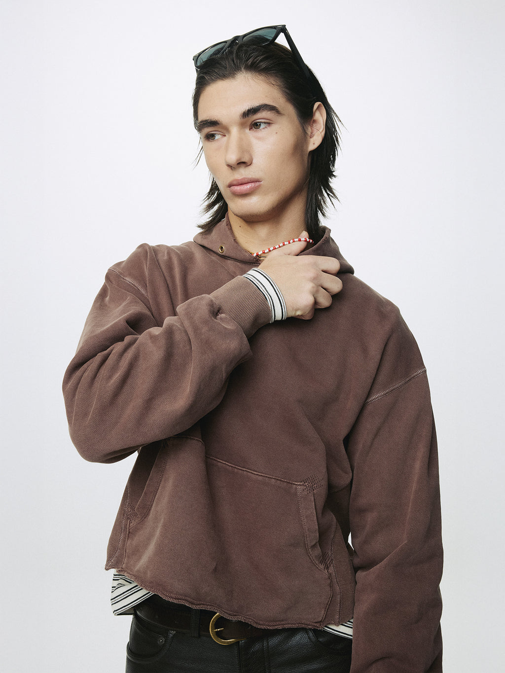 Tonywack - Garment Dyed Raw Edge Hoodie (Faded Red) product image 7 | TRAB K-Fashion Australia