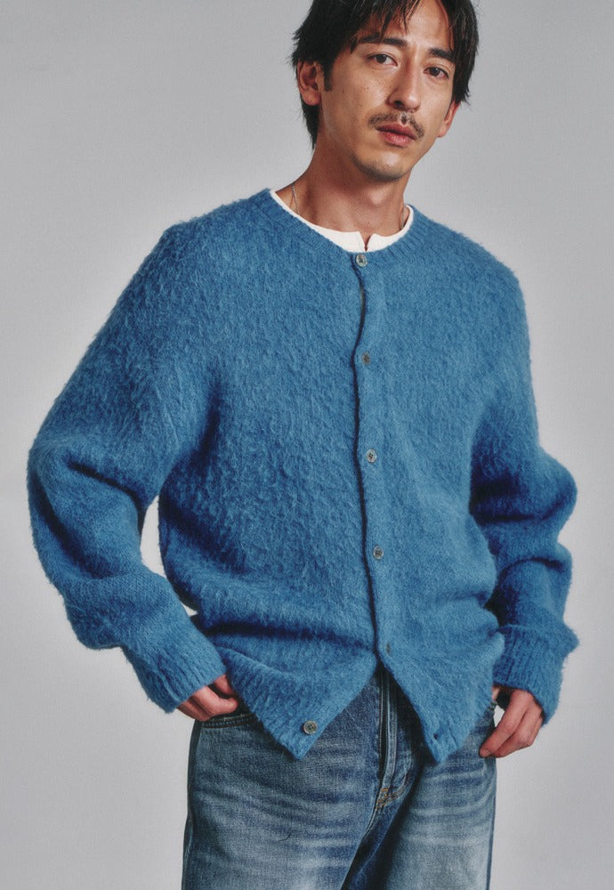 Art if acts - Alpaca Round Neck Cardigan (Dark Blue) product image 1 | TRAB K-Fashion Australia