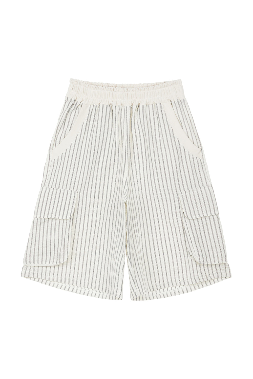 Deinet - Deinet Stripe Bermuda Sweat Pants (Ivory) product image 1 | TRAB K-Fashion Australia